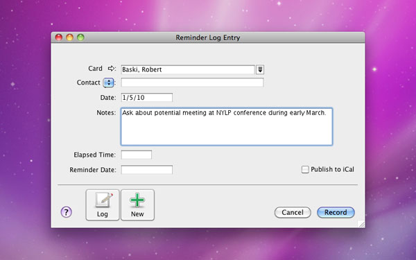 Reminder log