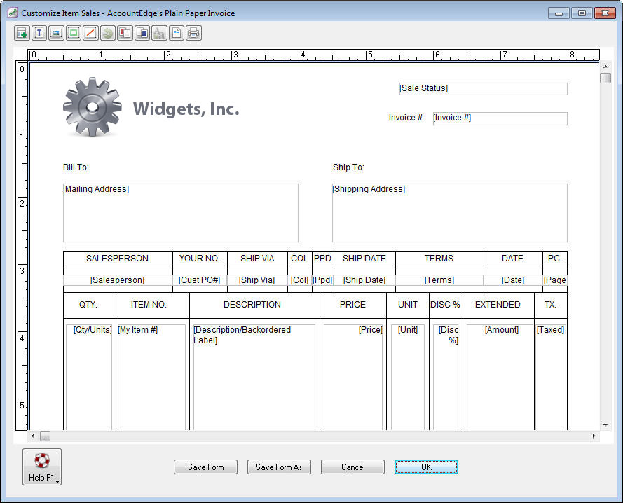 Customize invoice