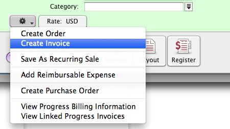 Sales and purchases action buttons in AccountEdge.