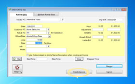 activity slips ton invoices with a single click